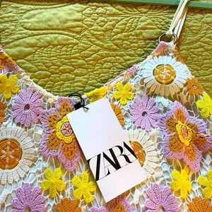 Zara crochet flowery dress